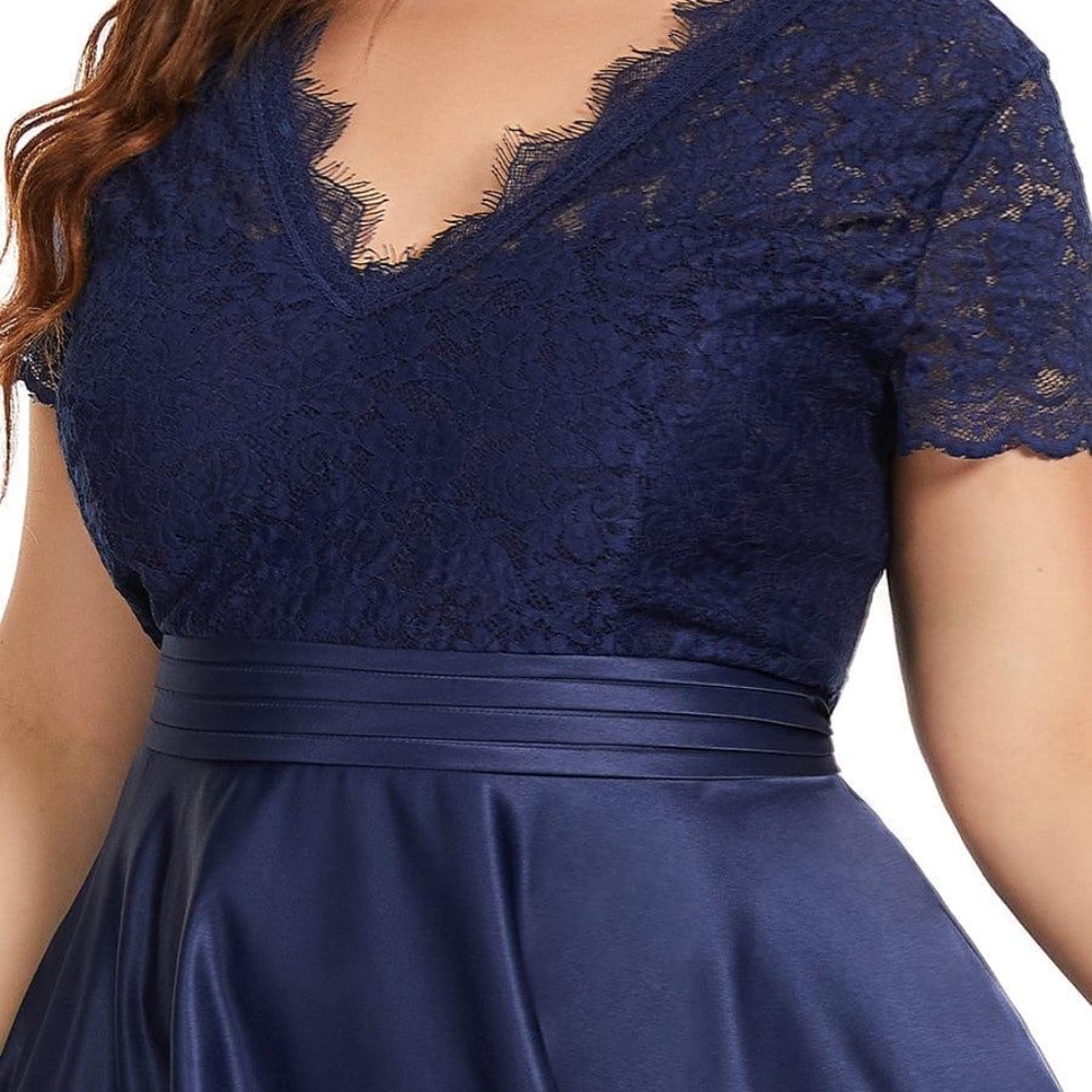 Ever Pretty Navy Lace Midi Dress